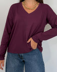 SusyMix - Maglia scatola scollo V vino
