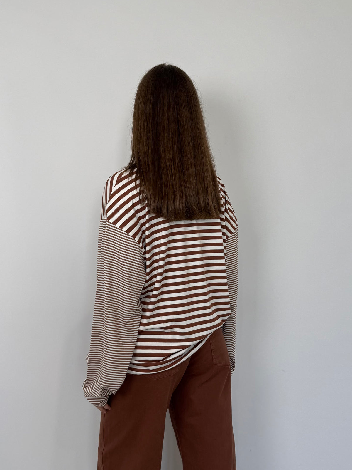 Haveone - Maglia over scatola tabacco collo blu