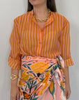 Haveone - Camicia righe fini mandarino