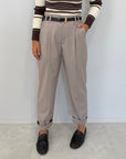Dixie - Pantalone Office con pence taupe