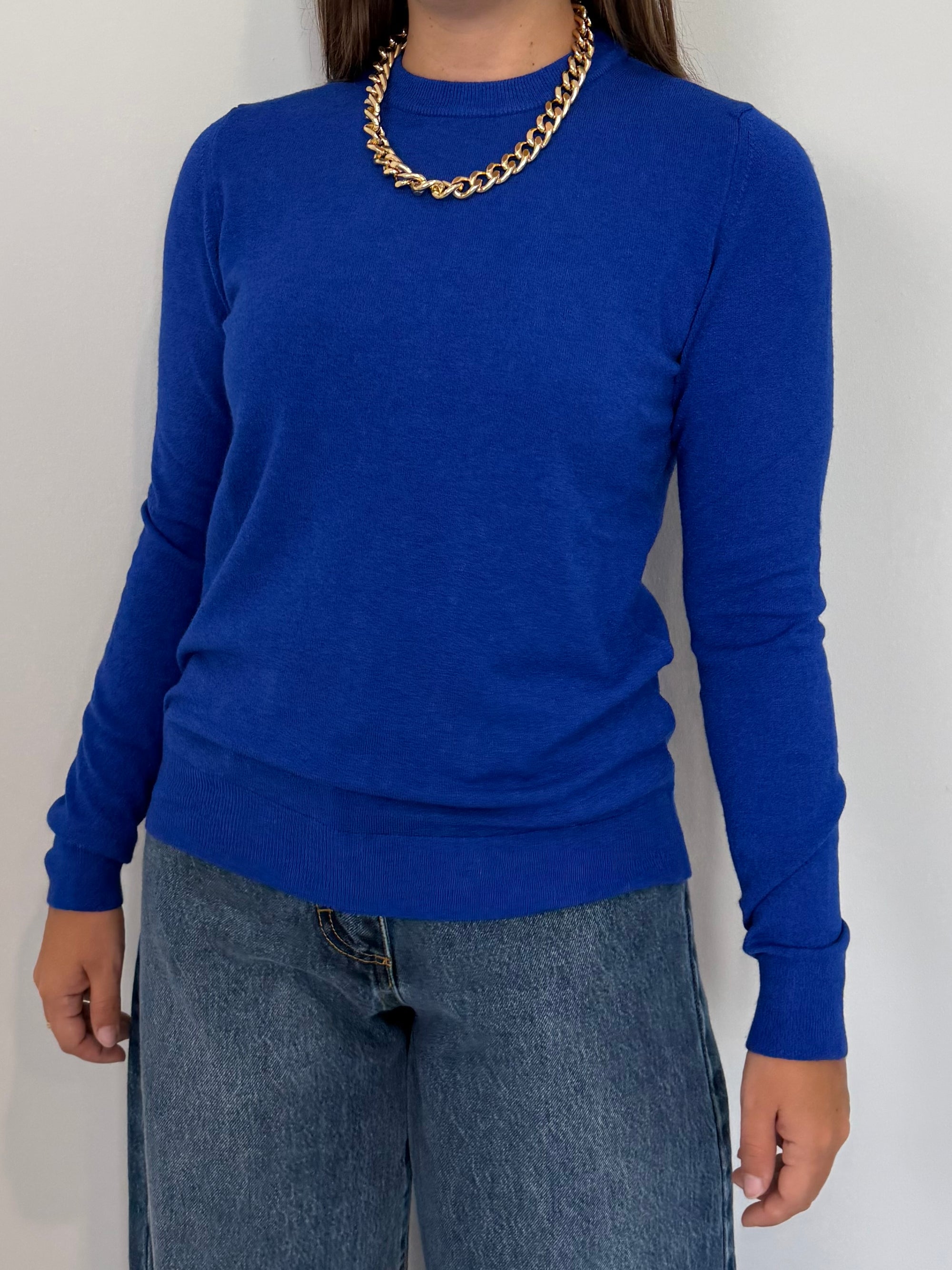 Haveone - Maglioncino basic girocollo blu