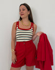 Haveone - Canotta righe acqua contrasto rosso
