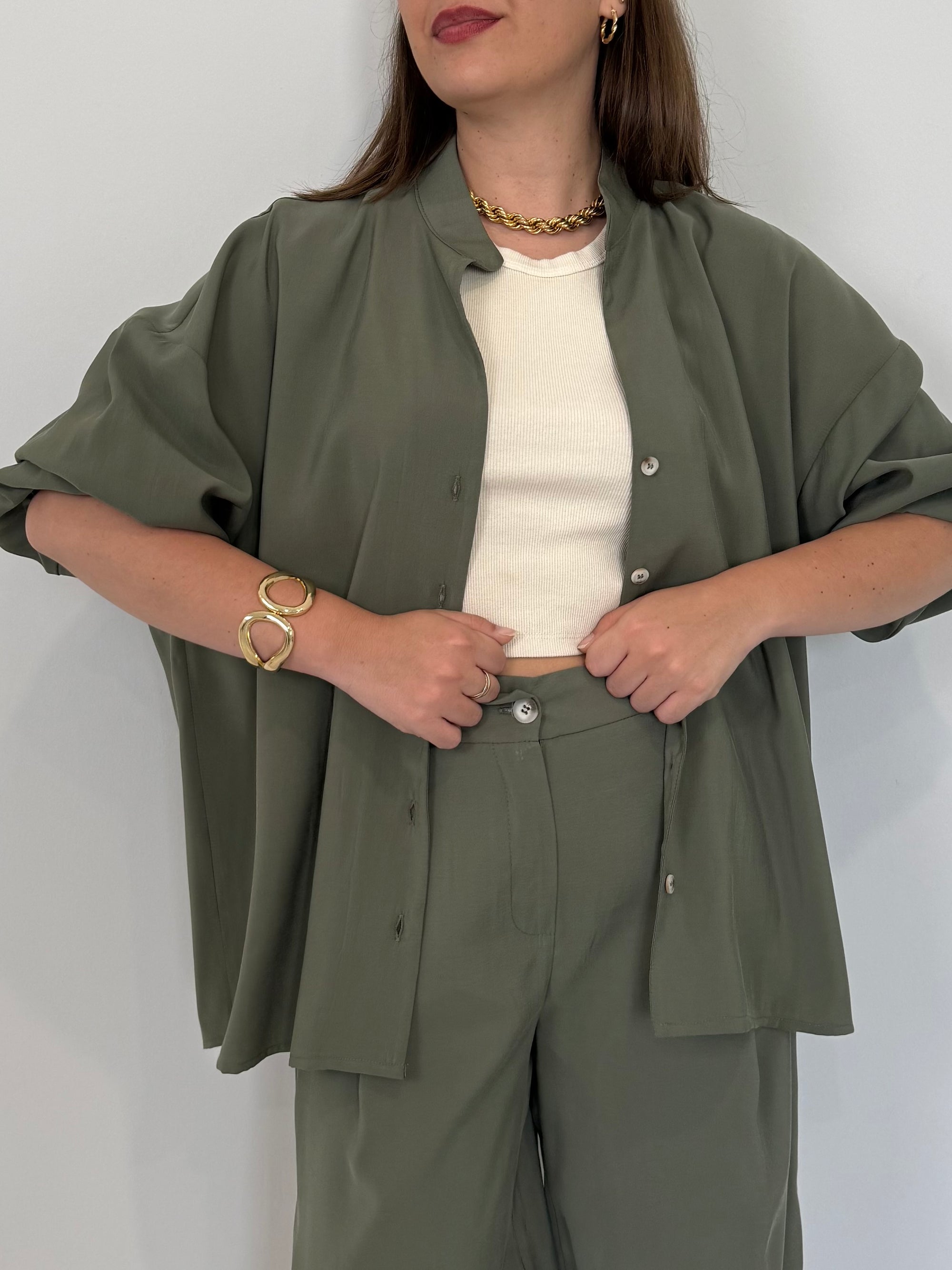 Tensione In - Camicia in cupro verde