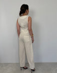 Haveone - Pantalone barrel in lino burro