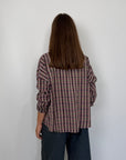 Haveone - Camicia goffrata check viola