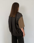 Haveone - Bomber ecopelle intrecciata moro