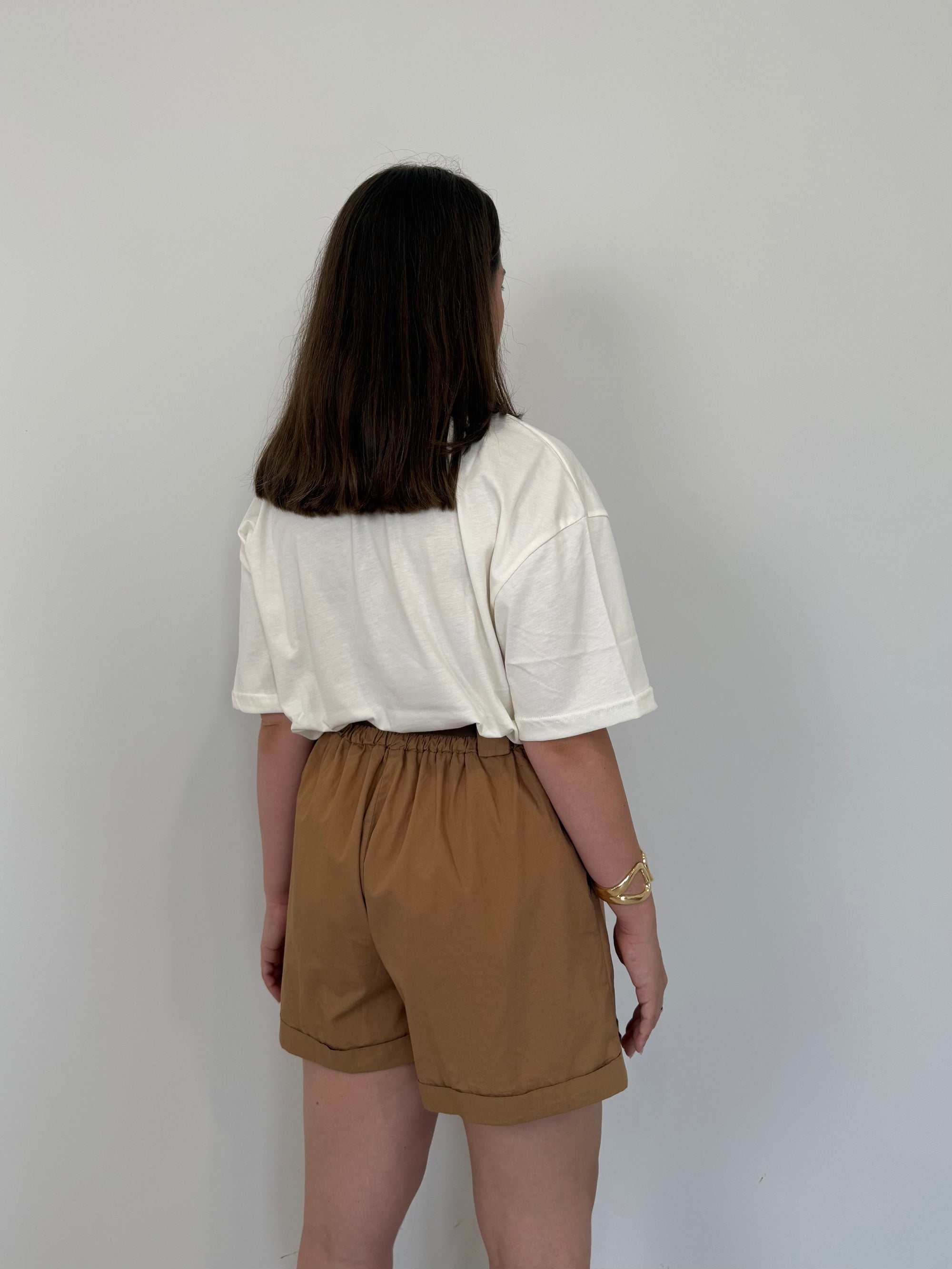 Haveone - Short in cotone con pence sabbia