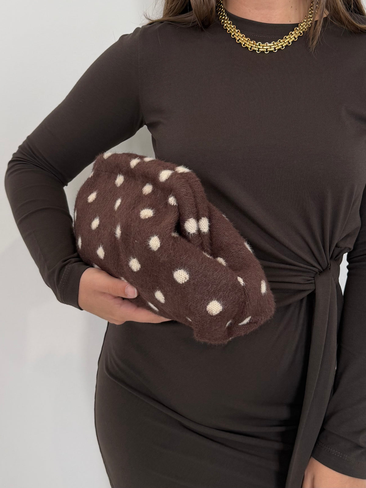 Civico23 - Borsa pouf pois moro/beige