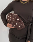 Civico23 - Borsa pouf pois moro/beige