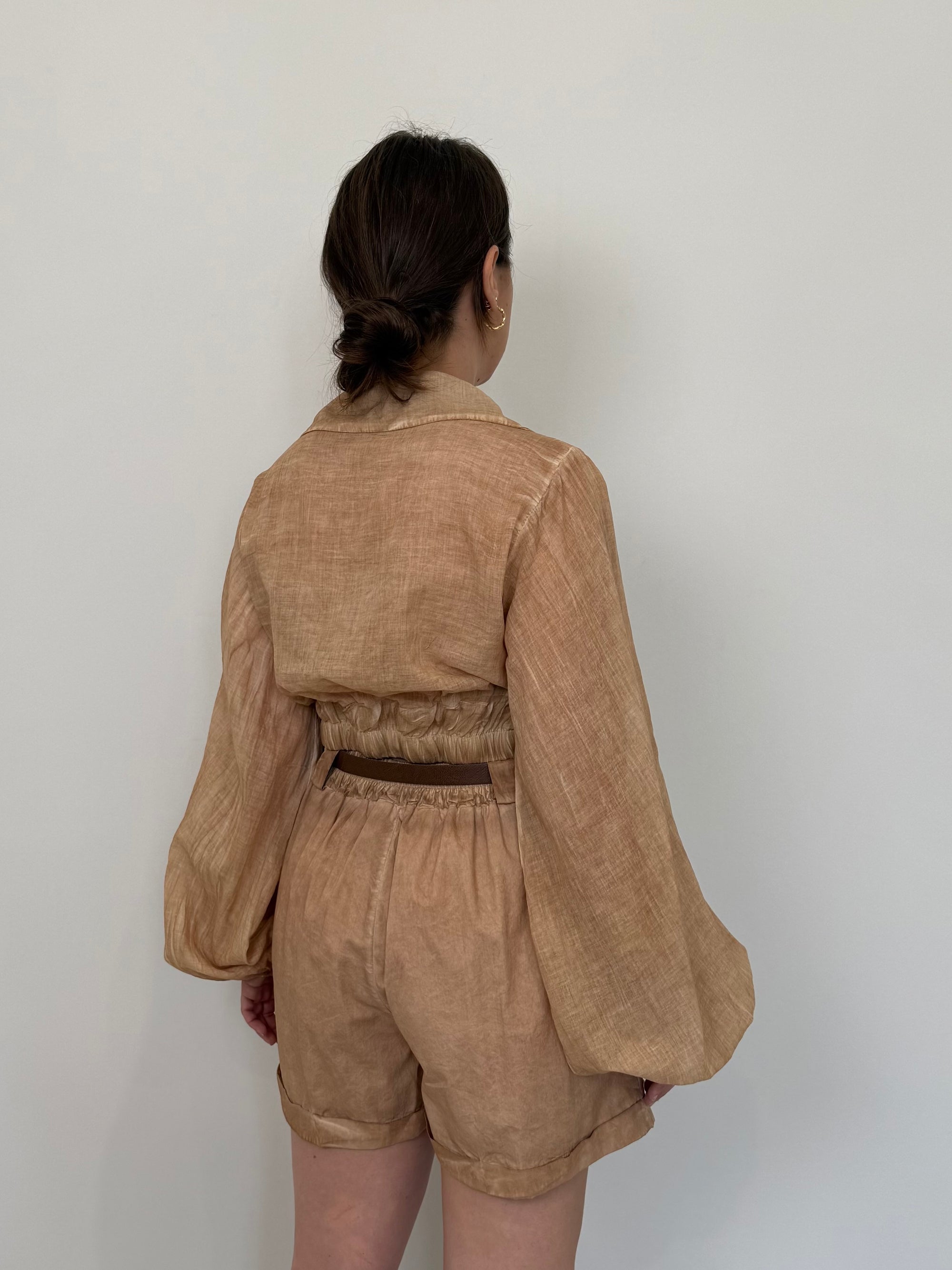 Haveone - Short in cotone nocciola