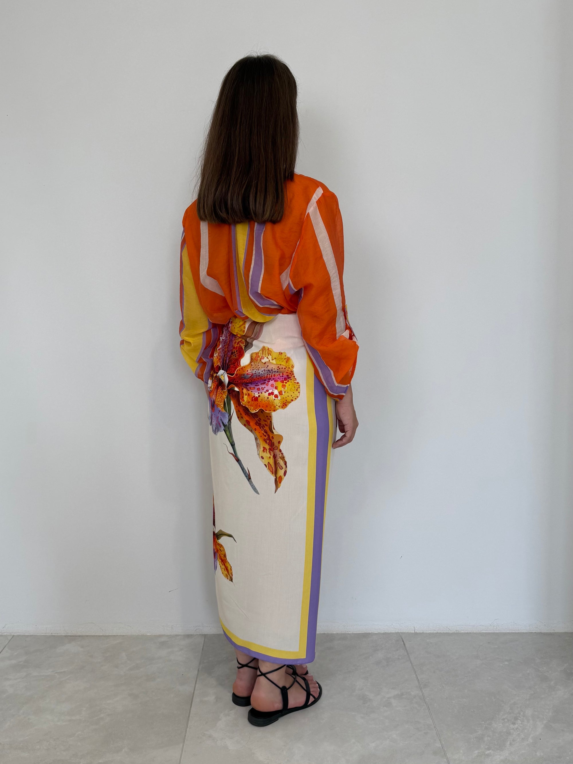Haveone - Gonna pareo lunga orchidea arancio