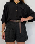SusyMix - Short in sangallo nero