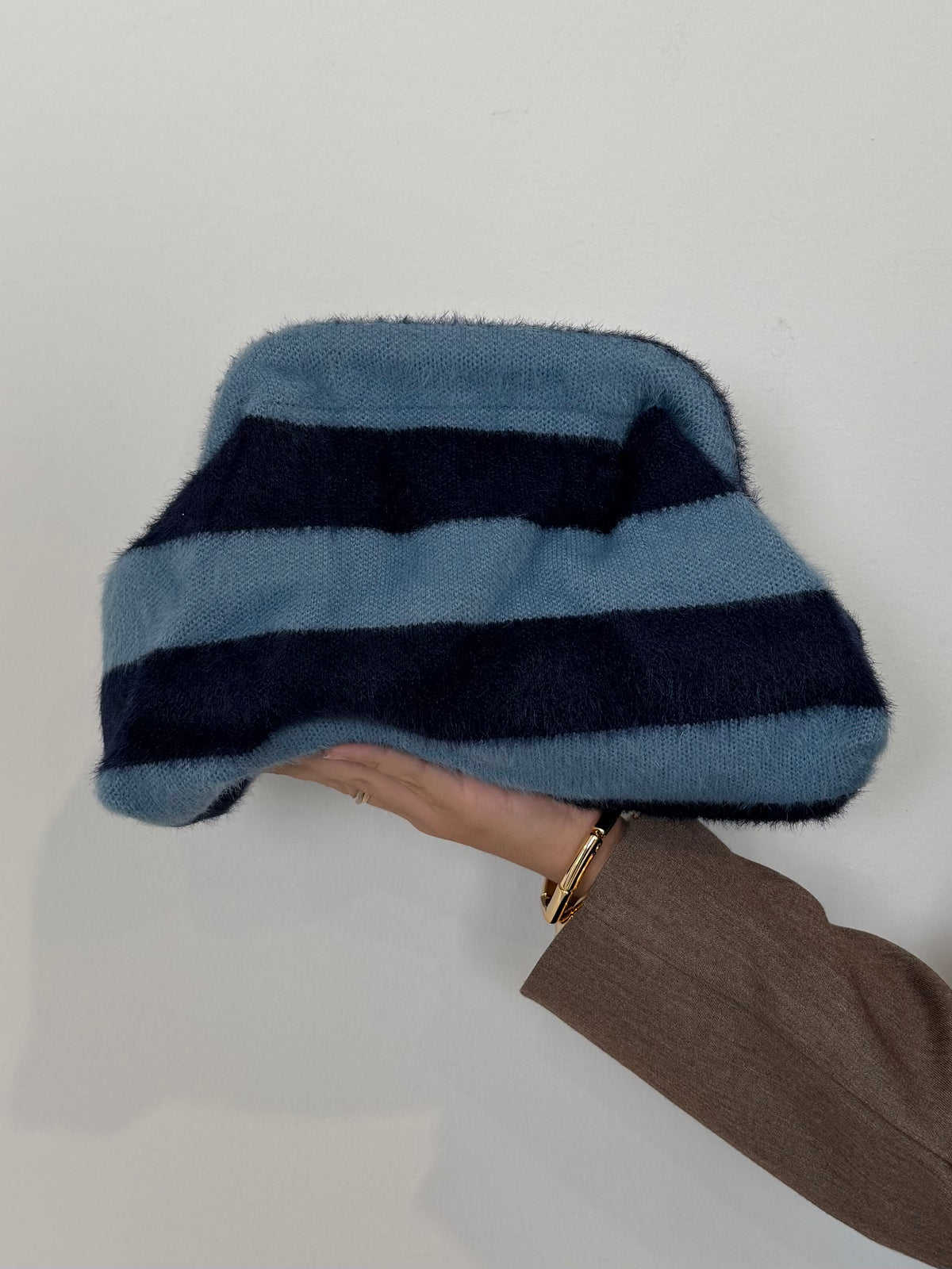 Civico23 - Borsa pouf pois azzurro/blu