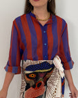 Haveone - Camicia righe larghe bluroyal