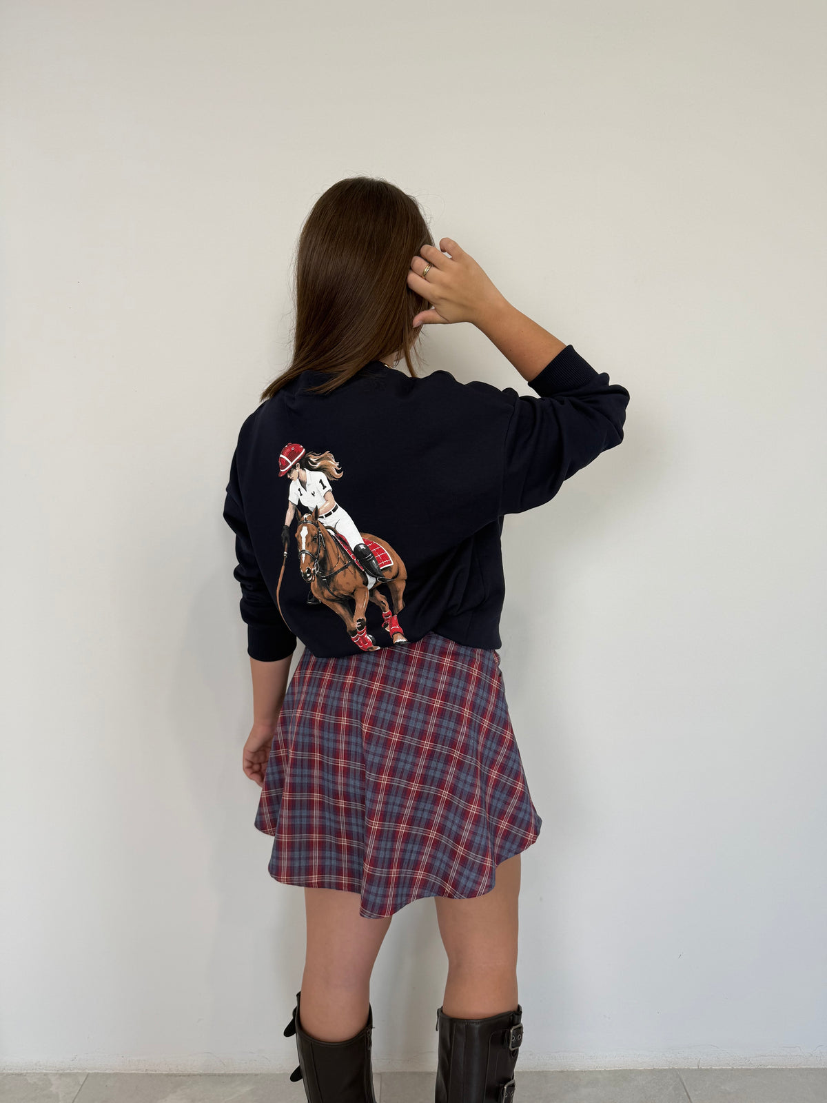 Haveone - Felpa con stampa retro blu