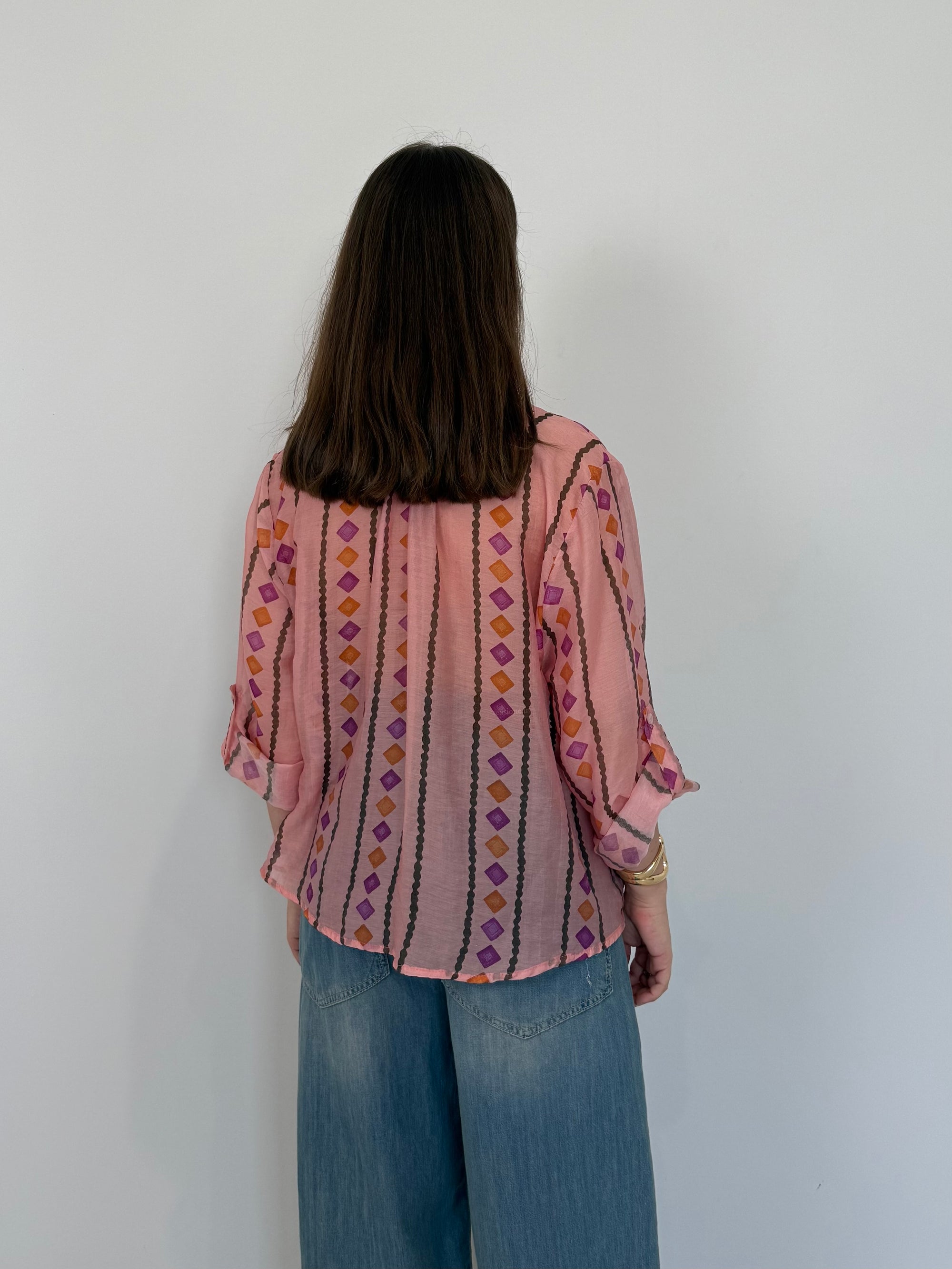 Haveone - Camicia con fantasia rombetti