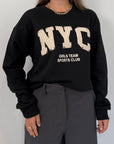 Civico23 - Felpa nera New York bianco