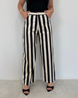 Tensione In - Pantalone trend righe bianco nero