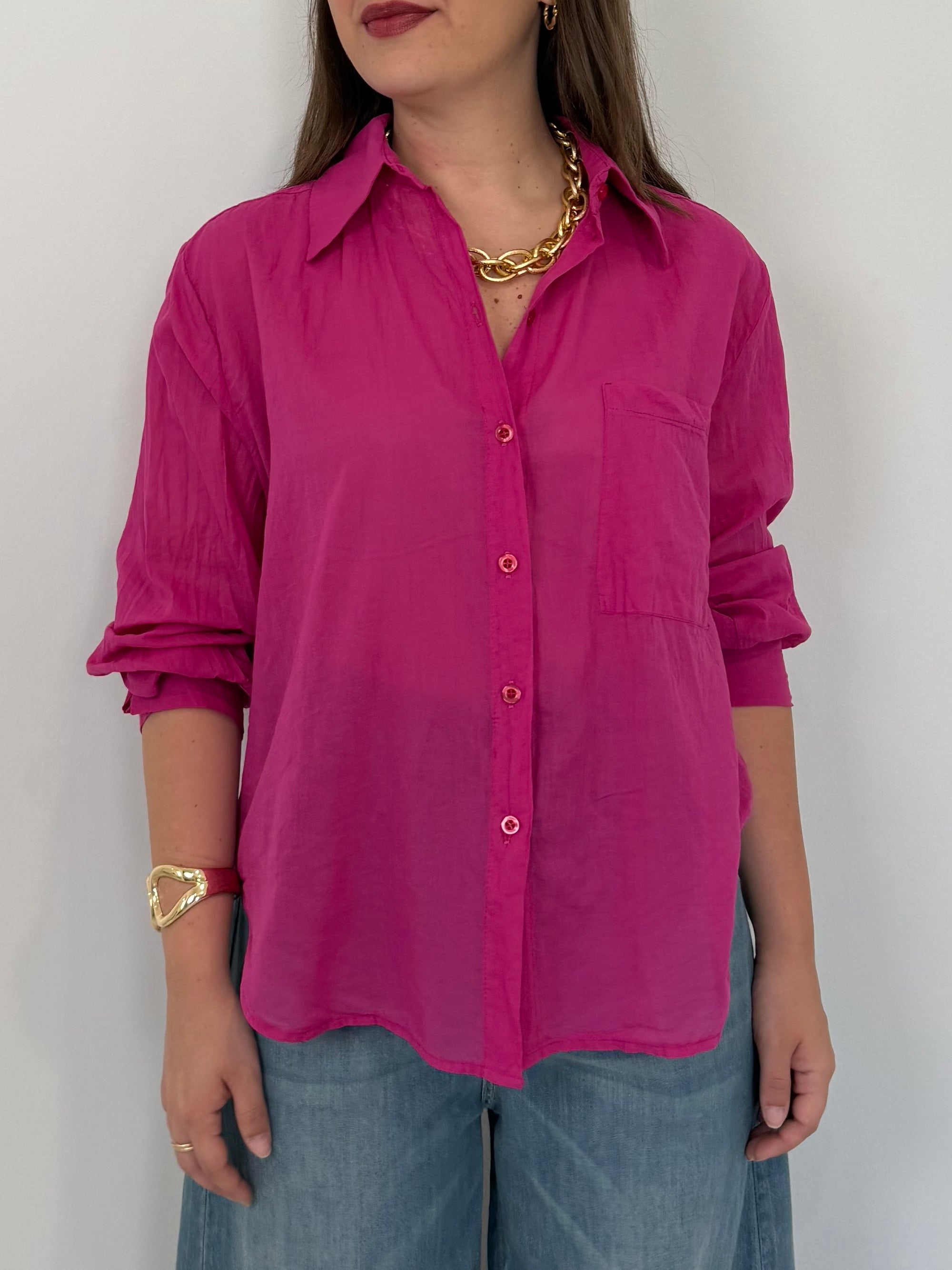 Tensione In - Camicia in cotone fuxia