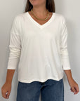 SusyMix - Maglia scatola scollo V bianca