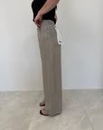Haveone - Pantalone bella in lino grigio