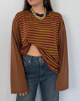 Haveone - Maglia over scatola pistacchio collo blu