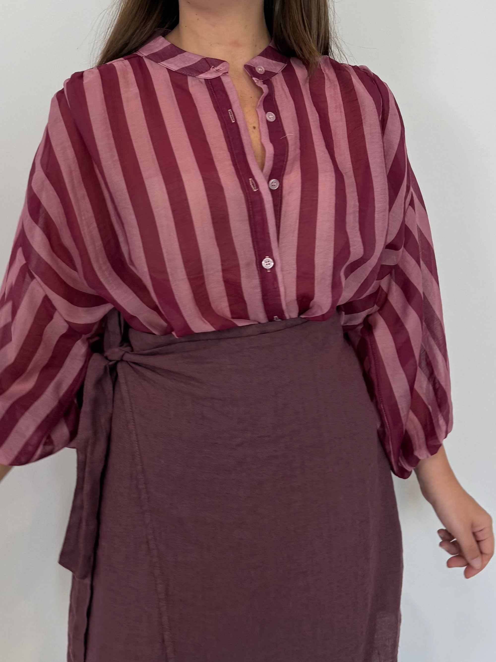 SusyMix - Camicia riga india e rosa