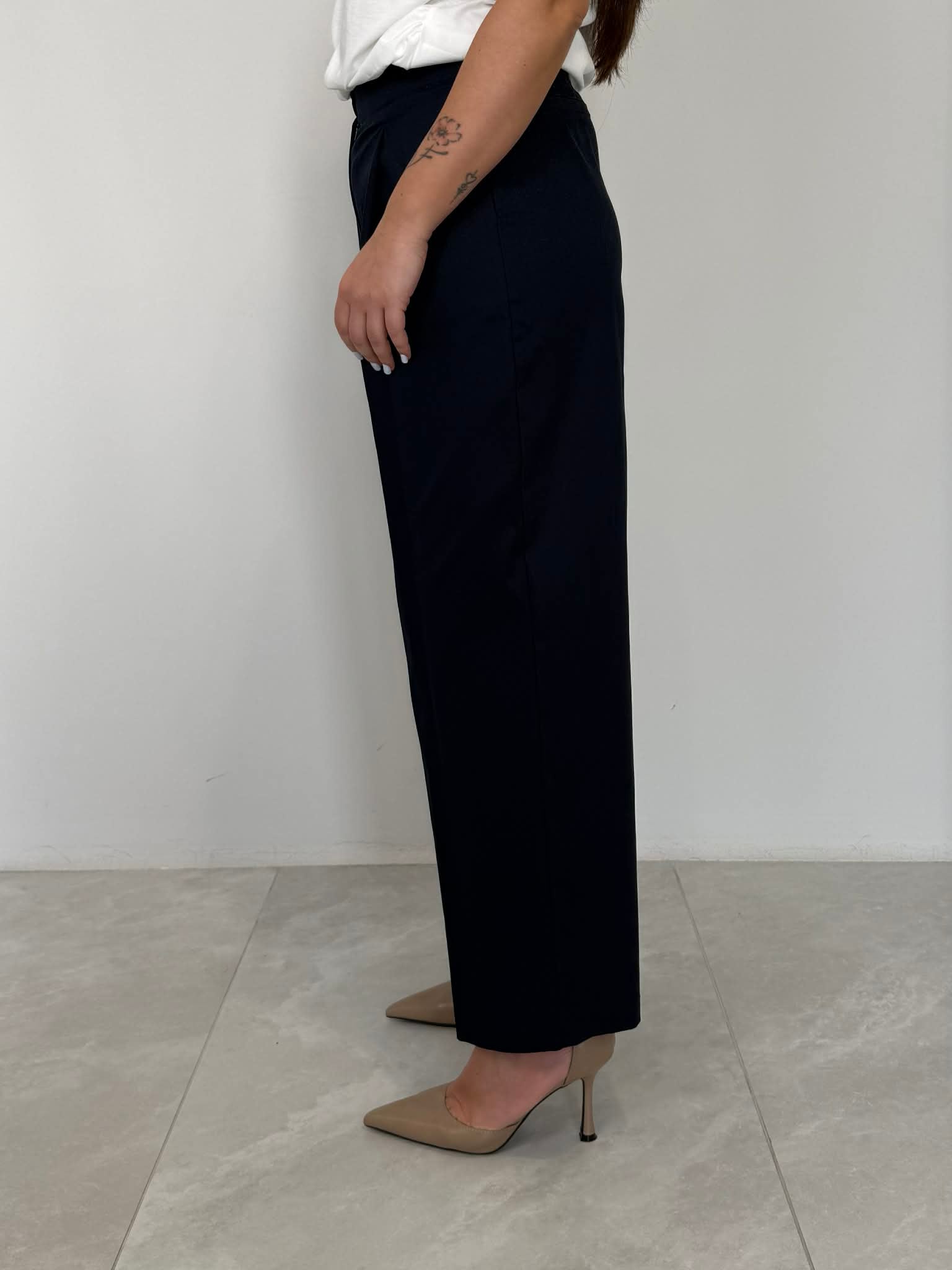 Tensione In - Pantalone in cotone con pence blu