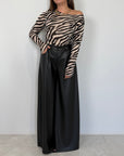 SusyMix - Pantalone palazzo similpelle nero