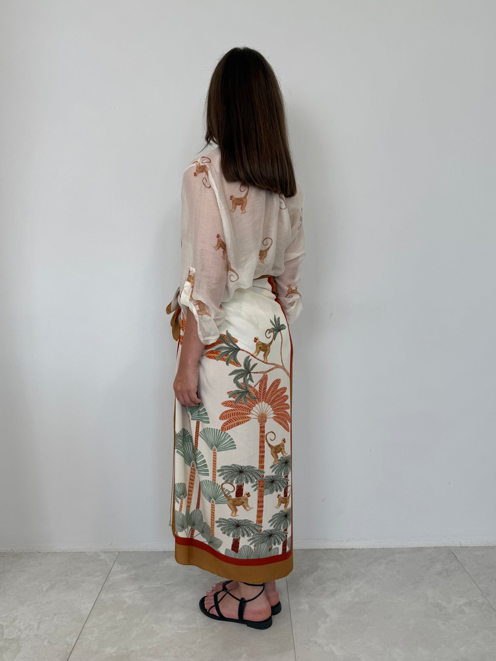 Haveone - Gonna pareo lunga con palme e scimmie