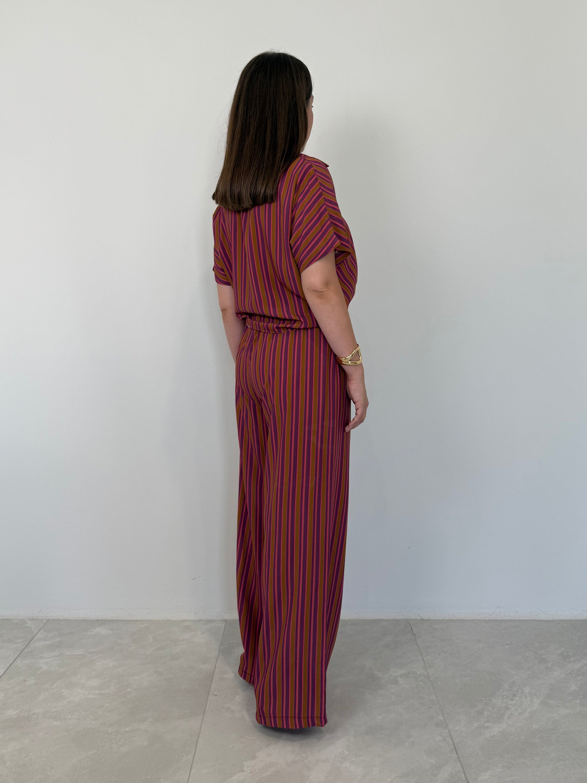 Haveone - Pantalone millerighe viola