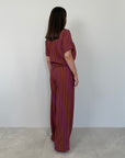 Haveone - Pantalone millerighe viola