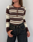 Civico23 - Body in maglia a righe moro