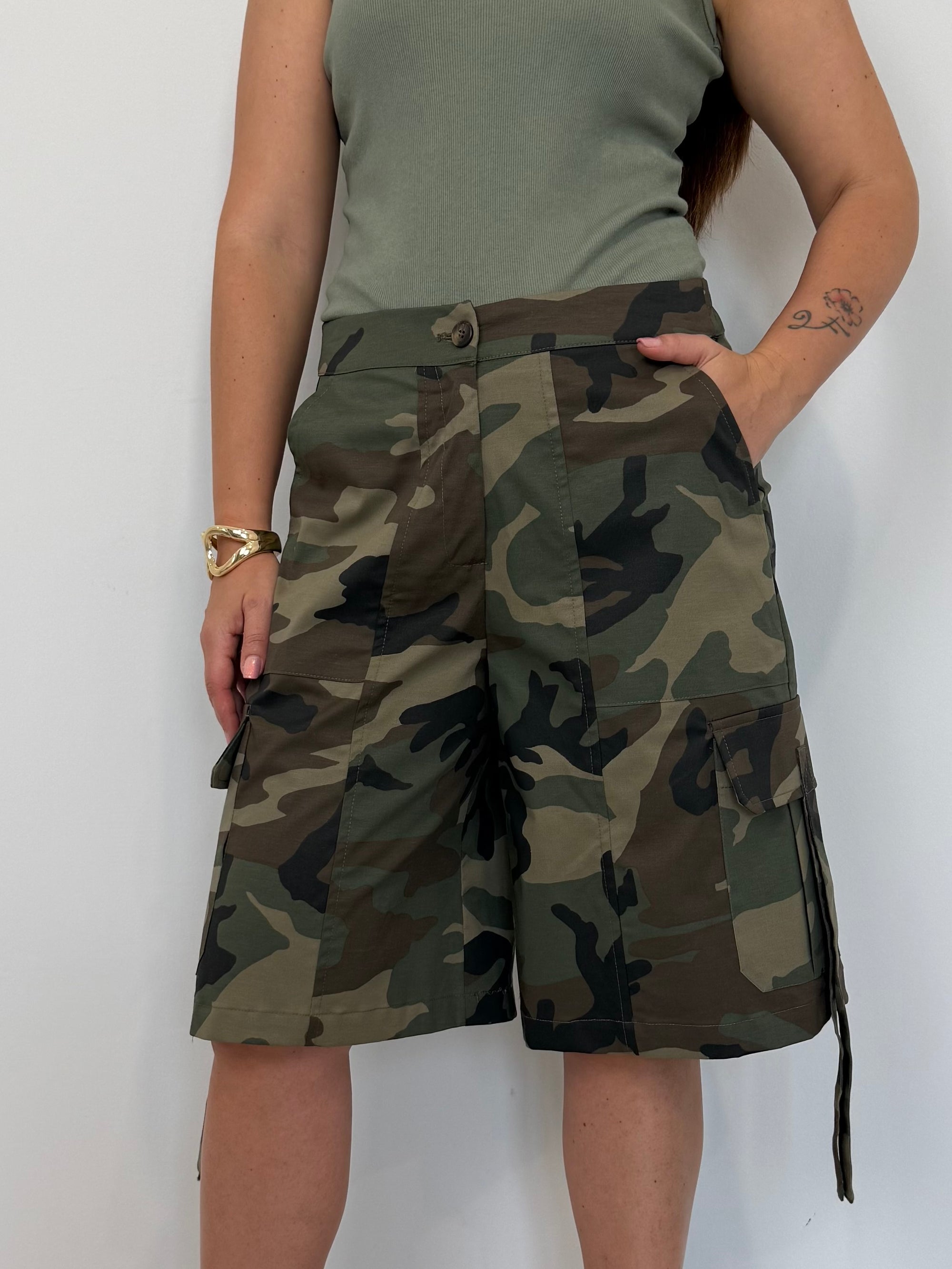 Tensione In - Bermuda camouflage in cotone