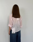 Tensione in - Camicia in mussola di cotone rosa