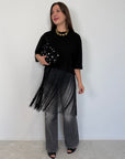 Haveone - Maglia con frange nera