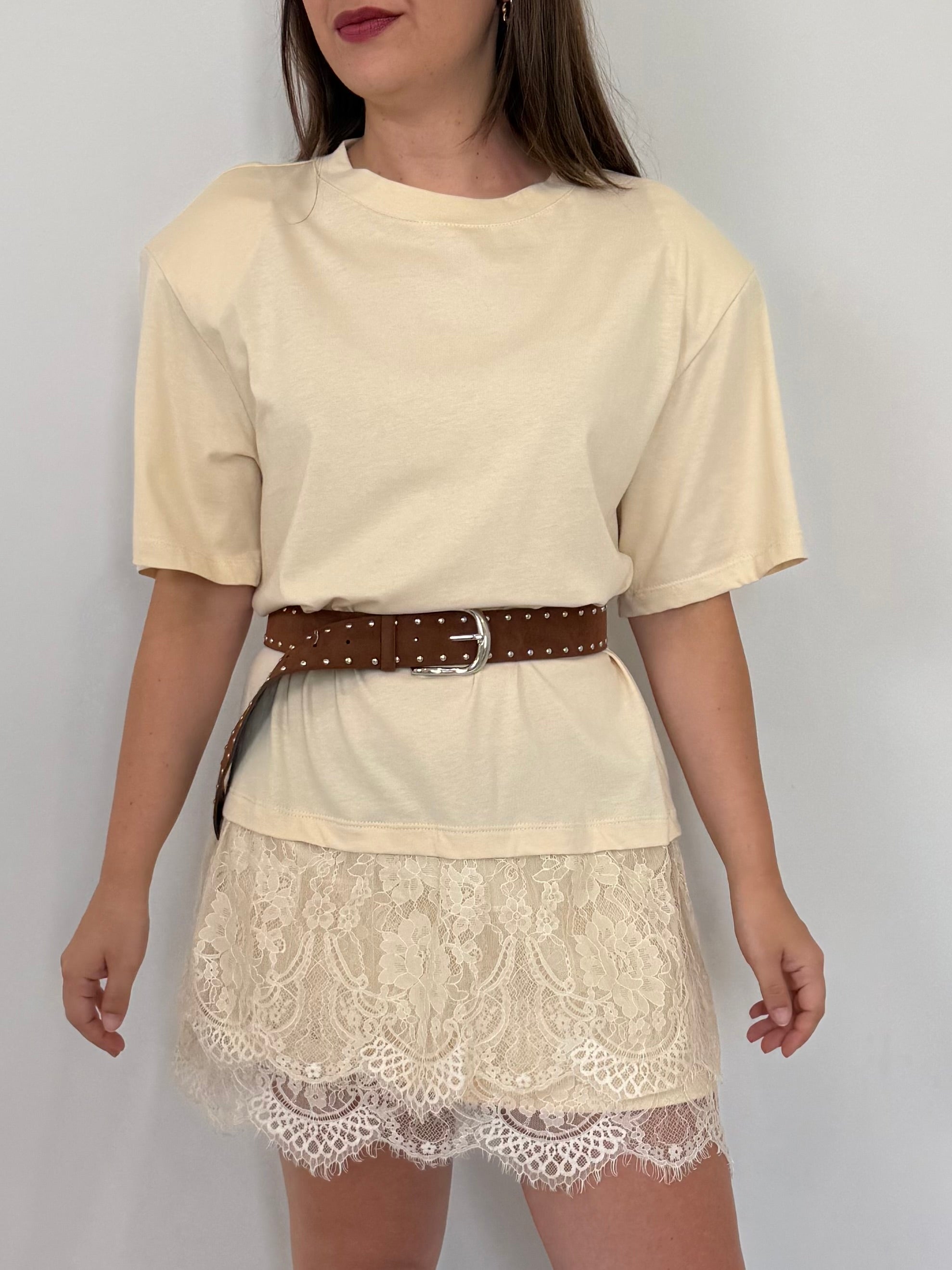 Haveone - Abito in cotone con pizzo