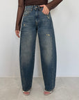 Haveone - Jeans Lucy denim blu con rotture