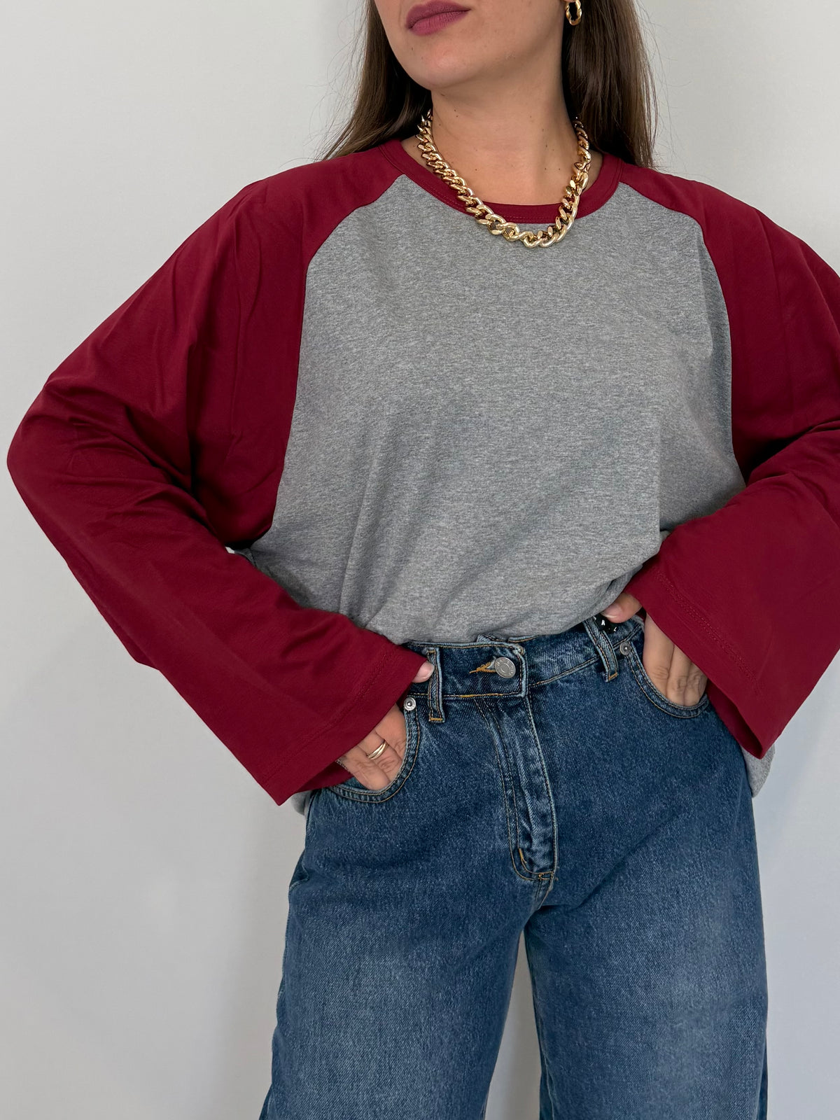 Haveone - Maglia street Bicolor grigia