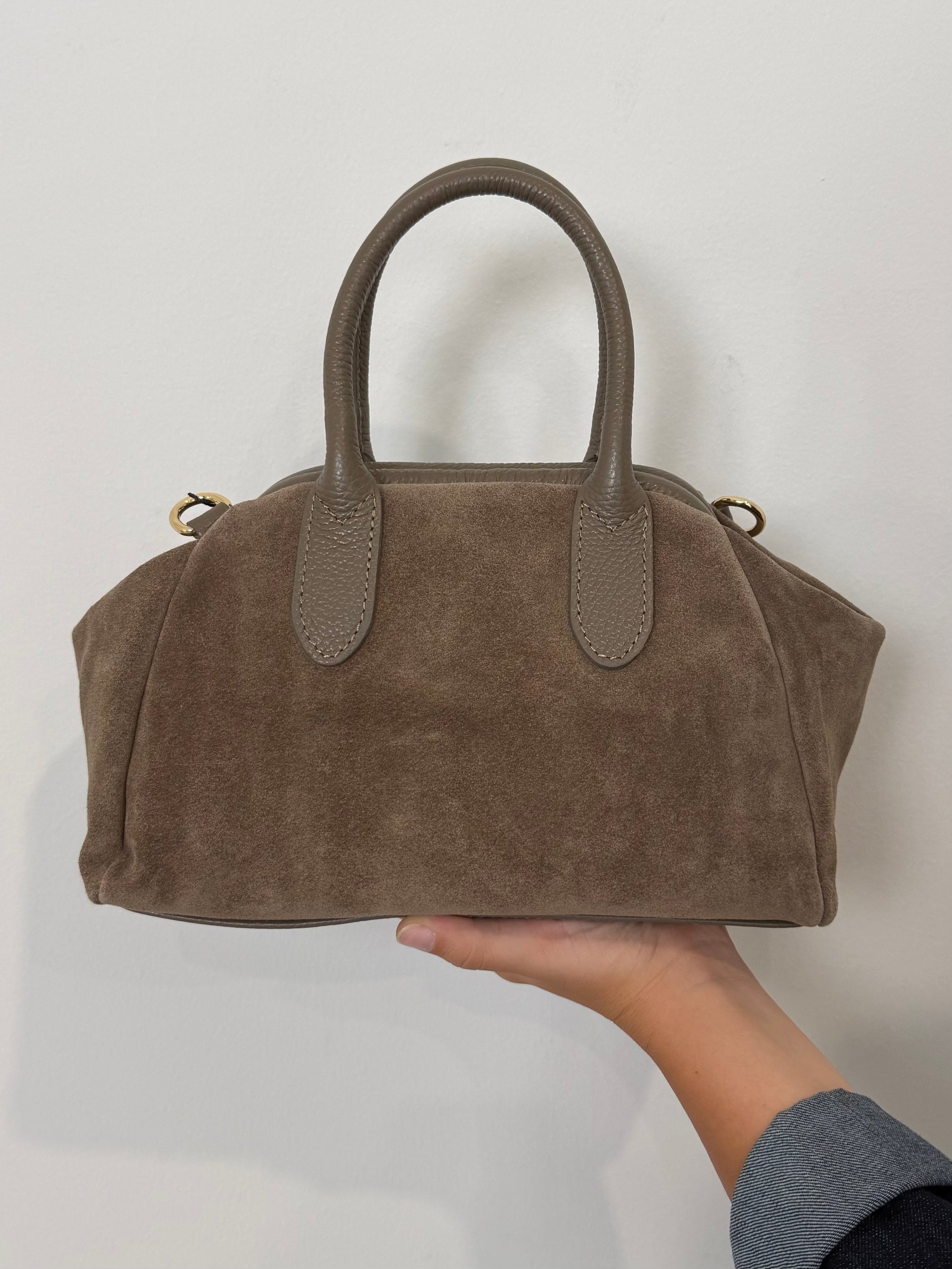 Civico23 - Borsa pasticcino in vera pelle taupe