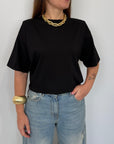 SusyMix - T-shirt con spalline nera