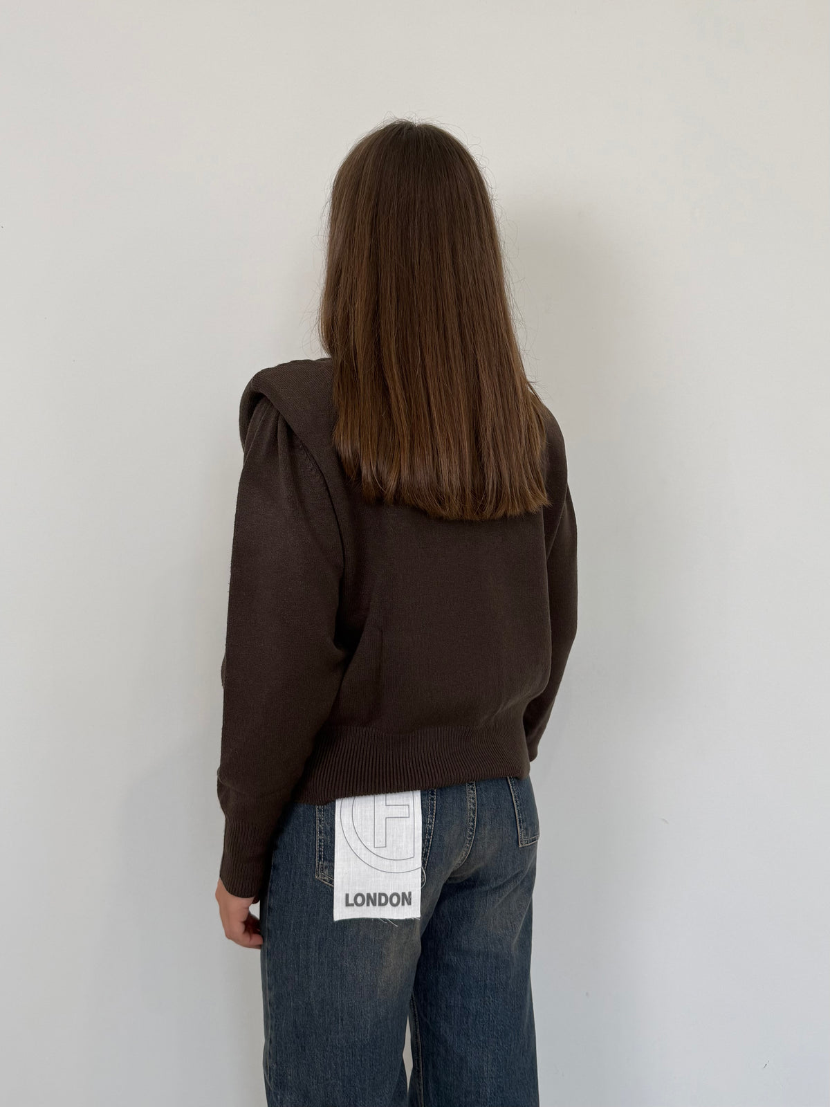 Haveone - Maglioncino con spalline moro