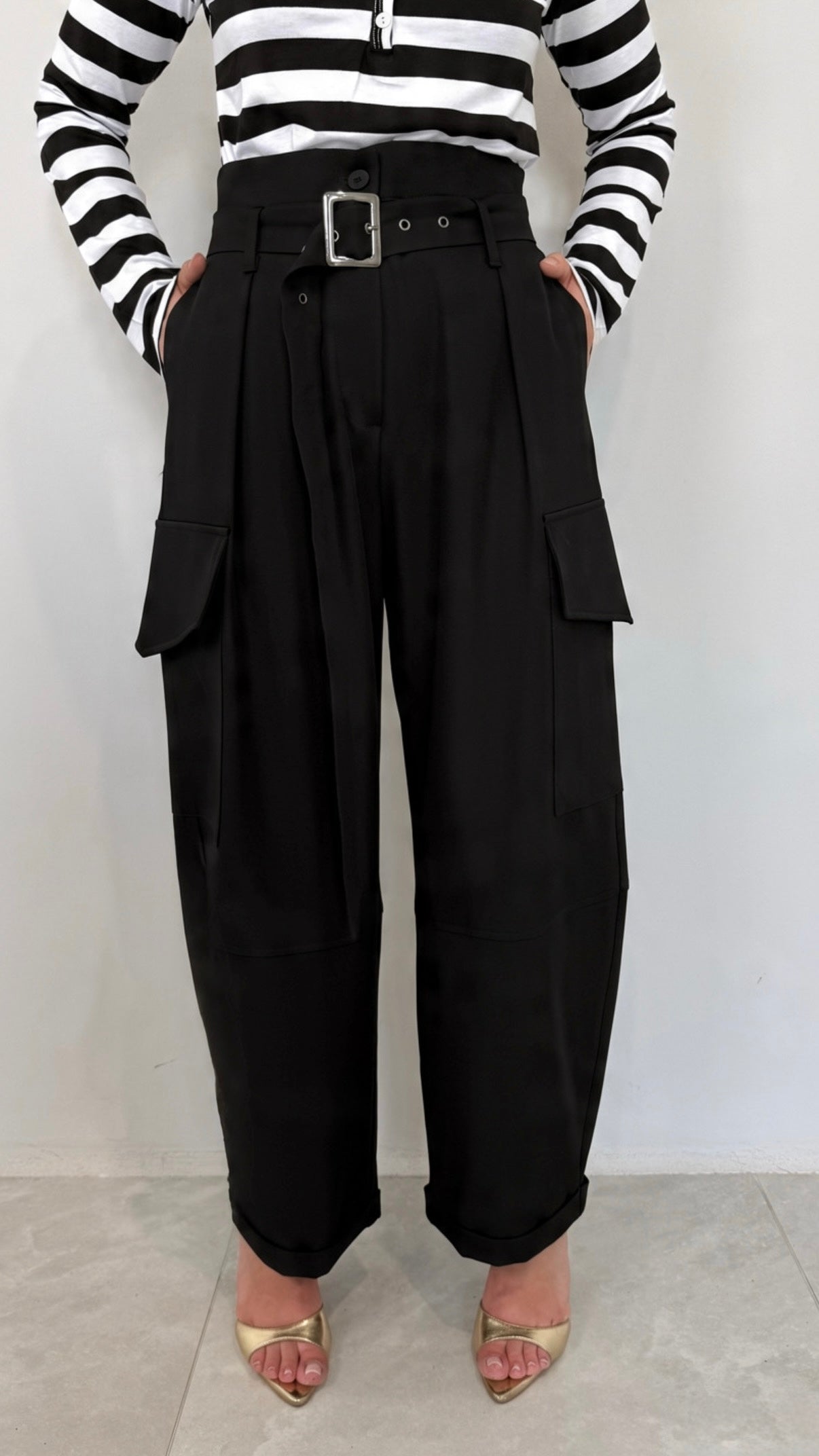 Haveone - Pantalone cargo nero