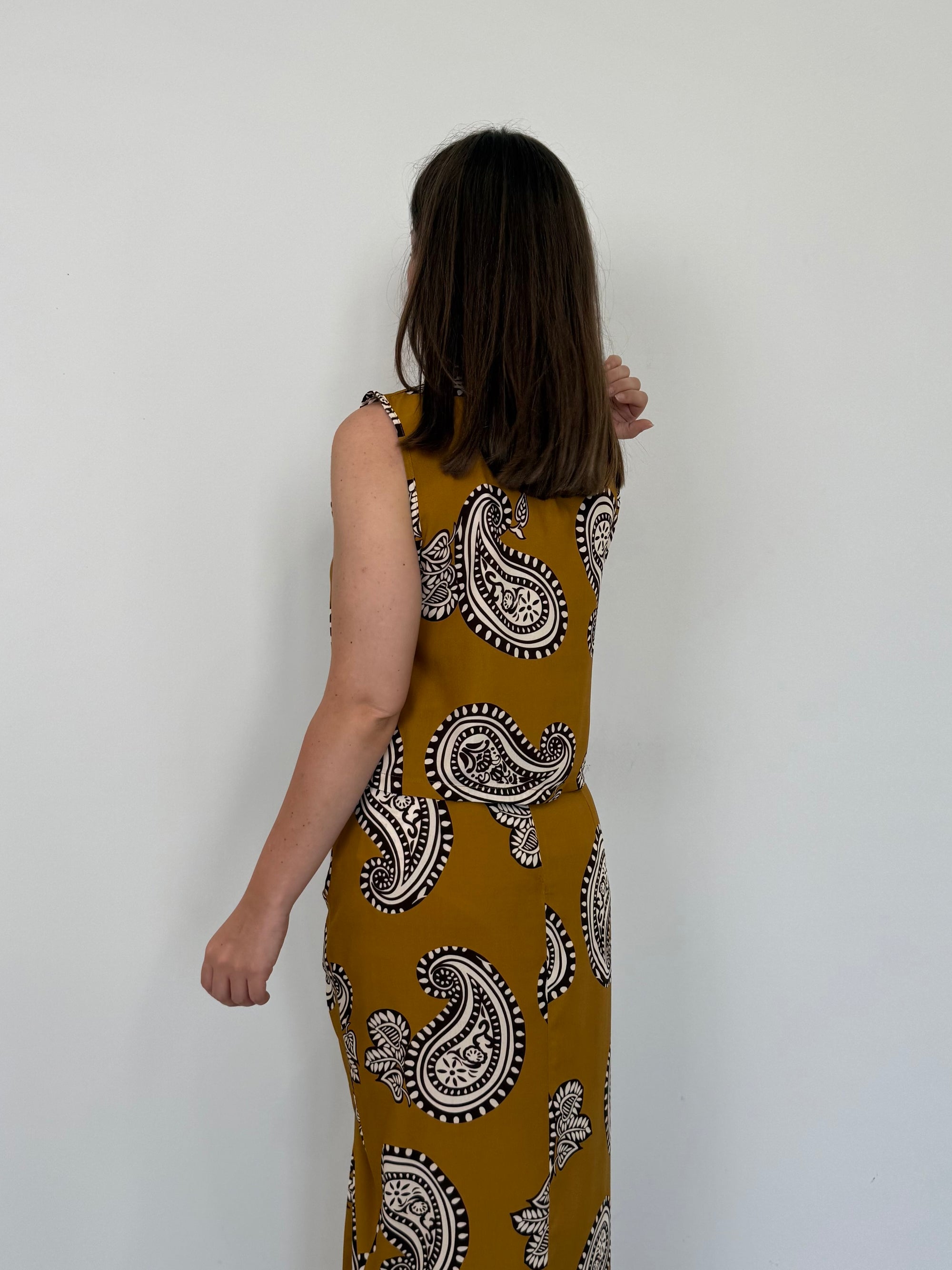SusyMix - Canotta crop paisley senape