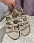 Sandalo gioiello etnico beige