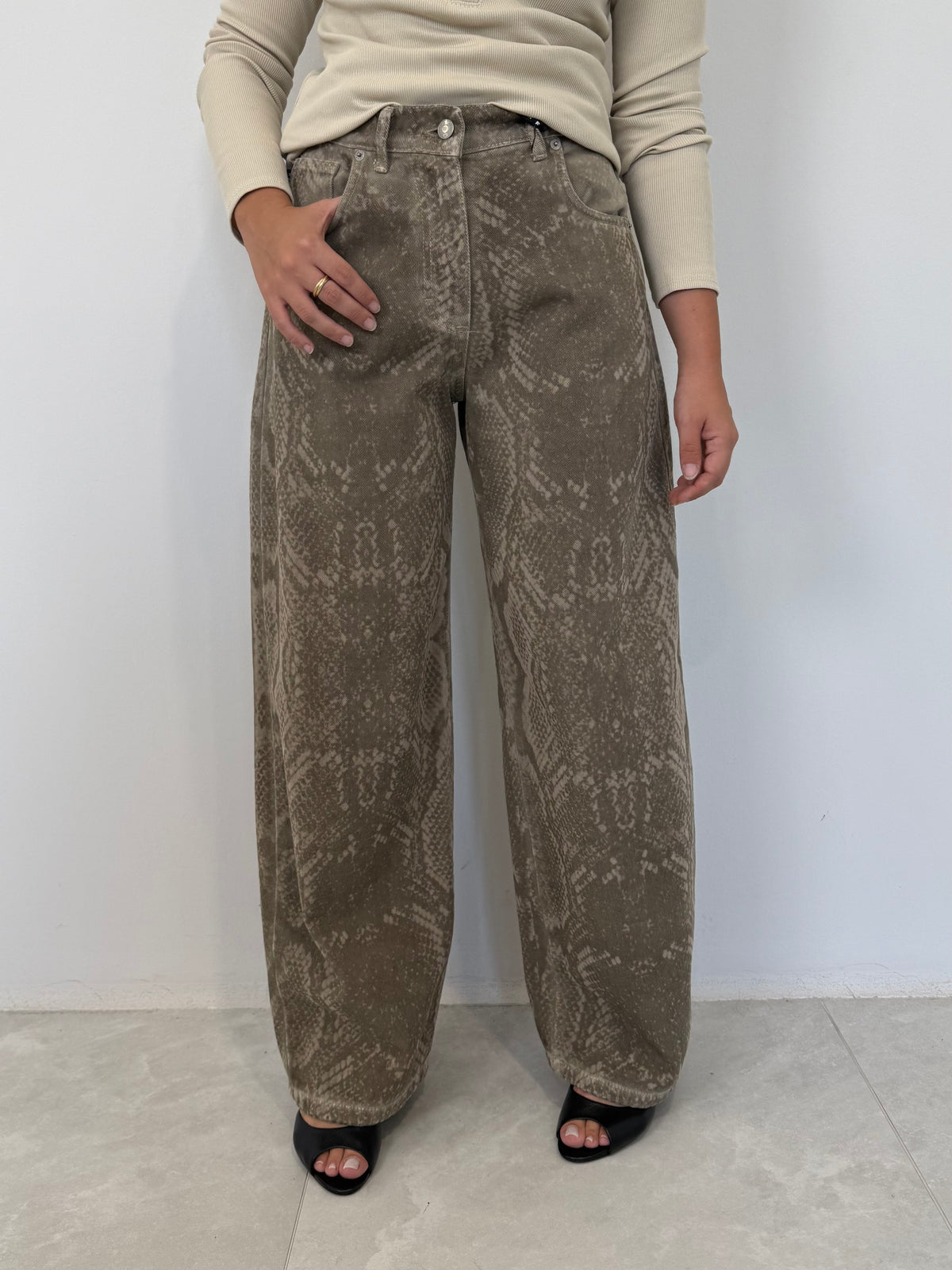 Haveone - Jeans bella stampa pitonata