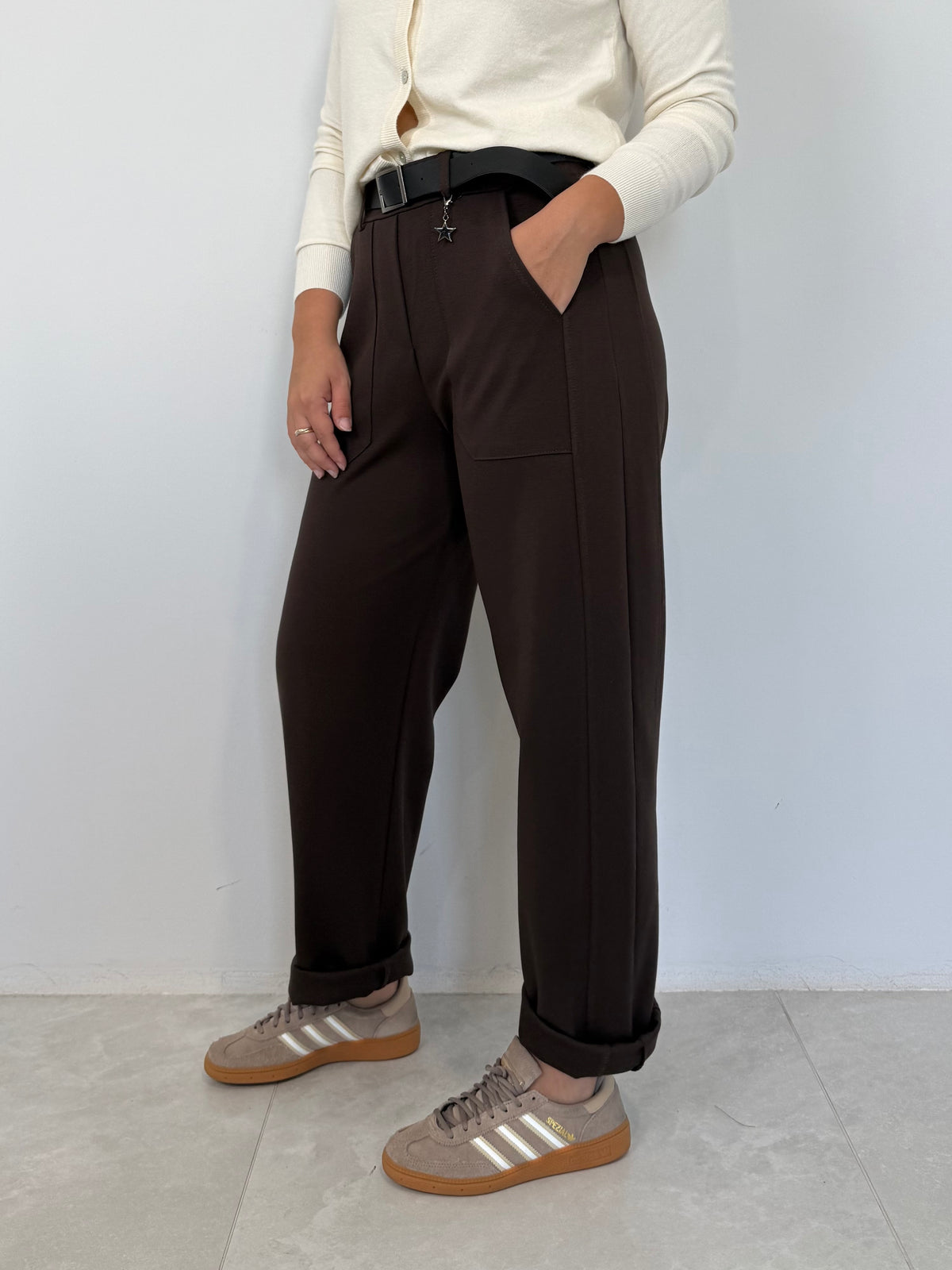 SusyMix - Pantalone punto Milano stellina moro