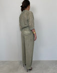 Haveone - Pantalone barrel verde