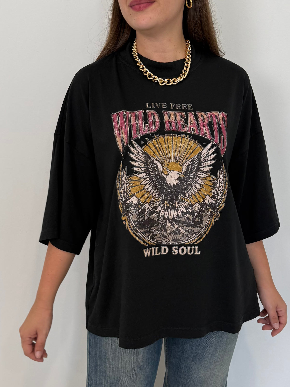 SusyMix - T-shirt over con aquila nera