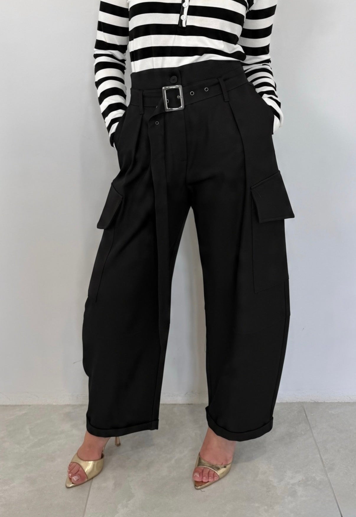 Haveone - Pantalone cargo nero